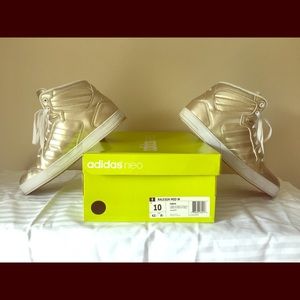 Adidas Neo Raleigh Mid Sneakers in Metallic Gold!